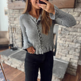 Charcoal Charm Knit Top
