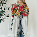 There She Grows Floral Stripe Button-Up