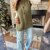 Olive Hearthside Oversized Sleeveless Sweater