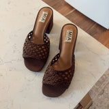 Brown Sahar Woven Heels