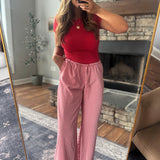 Red City Picnic Wide Leg Pants