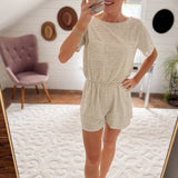Leaf Pinstriped Romper