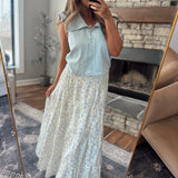 Light Denim Sailor Collar Denim Top