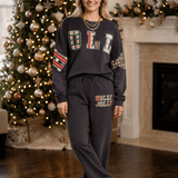 Holly Jolly Patch Charcoal Sweatshirt