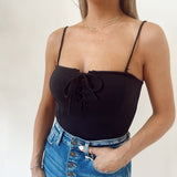 Talk About It Black Lace-Up Bodysuit