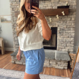 Light Blue Syd Striped Shorts