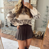Charcoal Smoke Knit Mini Skirt