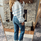 Mica Penn Blue Relaxed Straight Cuffed Denim
