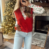 Christmas Midnight Bow Keigan Mesh Top