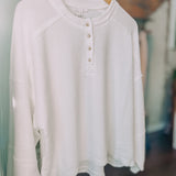 Wave Hello Off White Oversized Henley