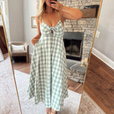 Basil Gingham Josslyn Midi Dress
