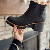 Ember Black Wide Heel Bootie