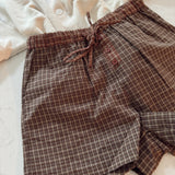 Espresso Kalani Contrast Plaid Shorts