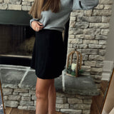 Ashley Black Ribbed Knit Mini Skirt