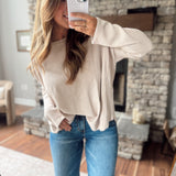 Taupe Lark Waffle Top