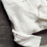 Razzle Dazzle Ivory Pearl and Jewel Studded Boat Neck Dolman Sweater