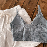M. Blue Lace Back Bralette