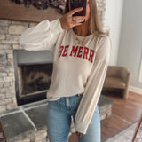 Cream Merry Moments Top