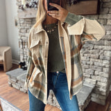 Sandstone Layers Corduroy Shacket