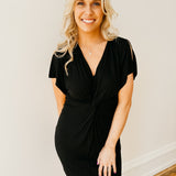 Arabella Black Knotted Ribbed Mini