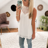 In The Clouds Lace Tank Top