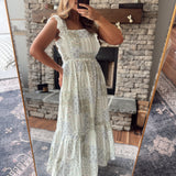 Green Patchwork Midi Dress