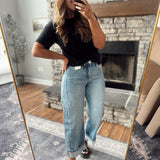 Mica Dusty Sky HR Barrel Detailing Cuffed Denim