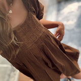 Camel/Black Polka Dot Pleated Mini