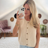 Oatmeal Simple & Sweet Cardigan Top