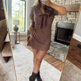 Brick Red Plunged Mini Dress