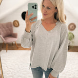Perfect Morning Light Weight Heather Grey Pullover