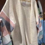Plus Natural Color Block Cardigan