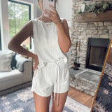 Natural Linen Tulip Shorts