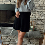 Ashley Black Ribbed Knit Mini Skirt