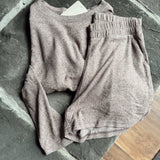 Brown Kaloin Long Sleeve and Shorts Set