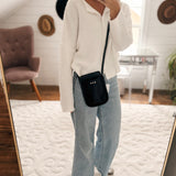 On The Go Black Phone Holder Crossbody Bag