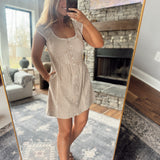 Mocha Buttoned Up Babe Mini Dress