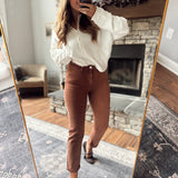 Risen Espresso HR Cuffed Boyfriend Jeans