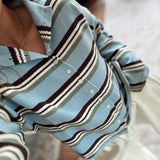 Light Blue Avani Striped Cardigan