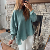 Dark Teal Driftmere Seam Detail Pullover