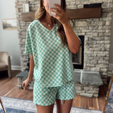 Cove Checkered V-Neck Short Sleeve