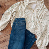 Cream Floral Thermal Hoodie Jacket