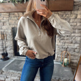 Taupe Core Scuba Half-Zip Pullover