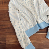 Light Blue Floral Fade Denim Cut Sweatshirt