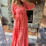 Coral Heaven Sent Floral Maxi Dress