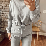 Move It Heather Grey Tie-Waist Crew