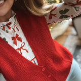 Christmas Midnight Bow Keigan Mesh Top