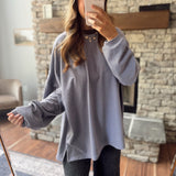 Lavender Cloudfleece Oversized Top