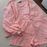 Pink Polka Dot Embossed Lounge Set