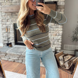Olive Green Double Take Sweater